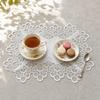 White Lace Placemat, Foldable Soft Anti-Wrinkle Table Mat, Heat Resistant Non-Yellowing Durable Dining Table Protector for Home Decor
