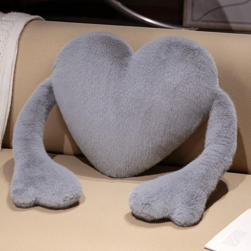Valentine's Heart-Shaped Velvet Throw Pillow Backrest - Cozy Gift for Girls