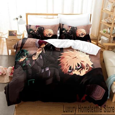 Anime My Hero Academia Bedding Set Boys Girls Twin Queen King Size Duvet Cover Pillowcase Bed Boys Adult Home Textileextile