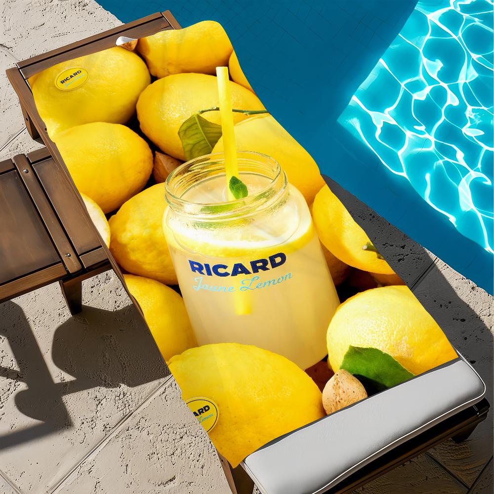 Asciugamano da Spiaggia di Lusso con Logo R-RicardSES Asciugatura Rapida Morbido Asciugamani da Piscina Regalo per Viaggio Palestra Doccia Campeggio sport