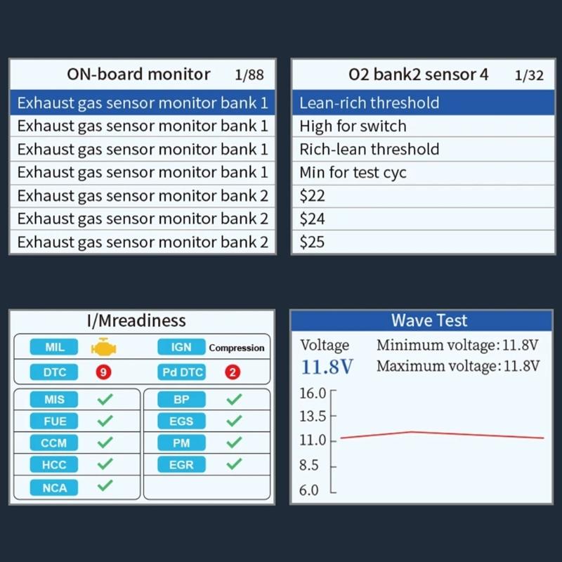OBD Scanner Auto Check Engine Troubleshooting Light Fault Error Code Reader with Digital Screen for Read Car Information