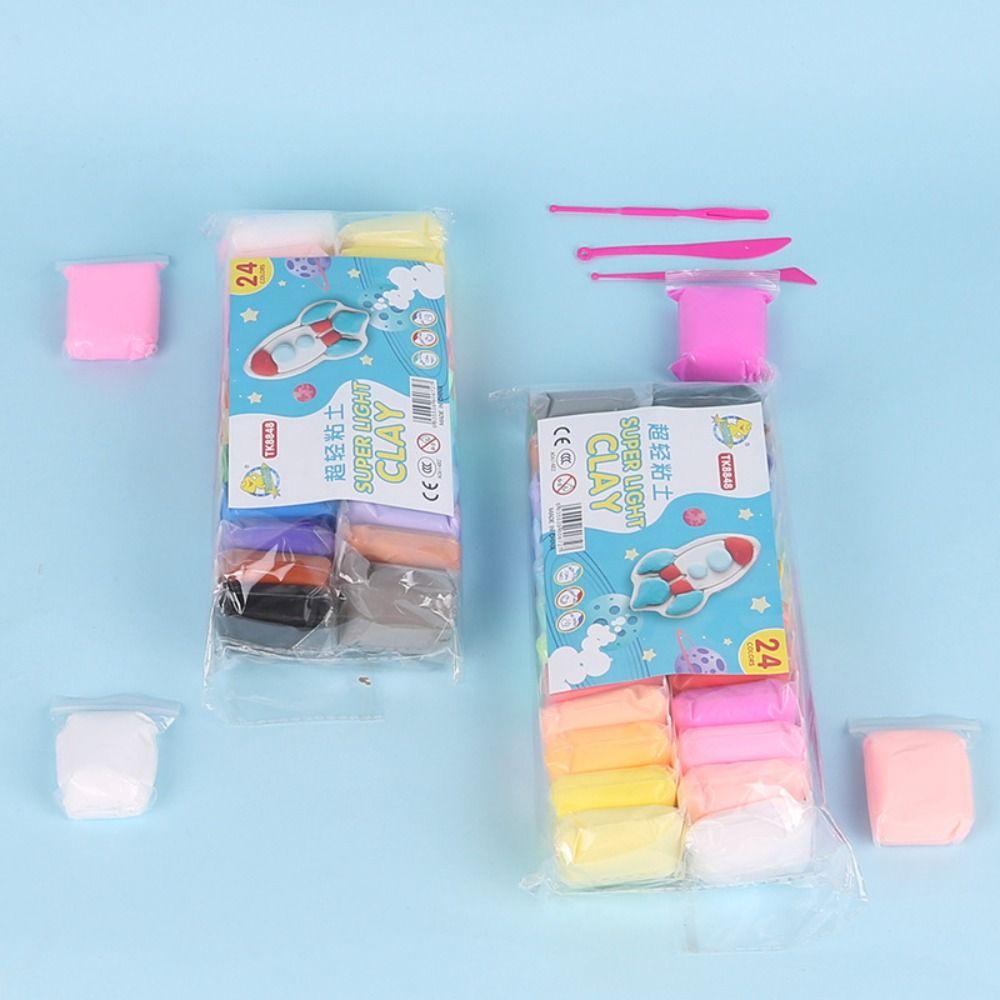12/24/36pcs Ultra Light Handmade Rubber Clay Set Educational Slime DIY Toys  Kindergarten Children