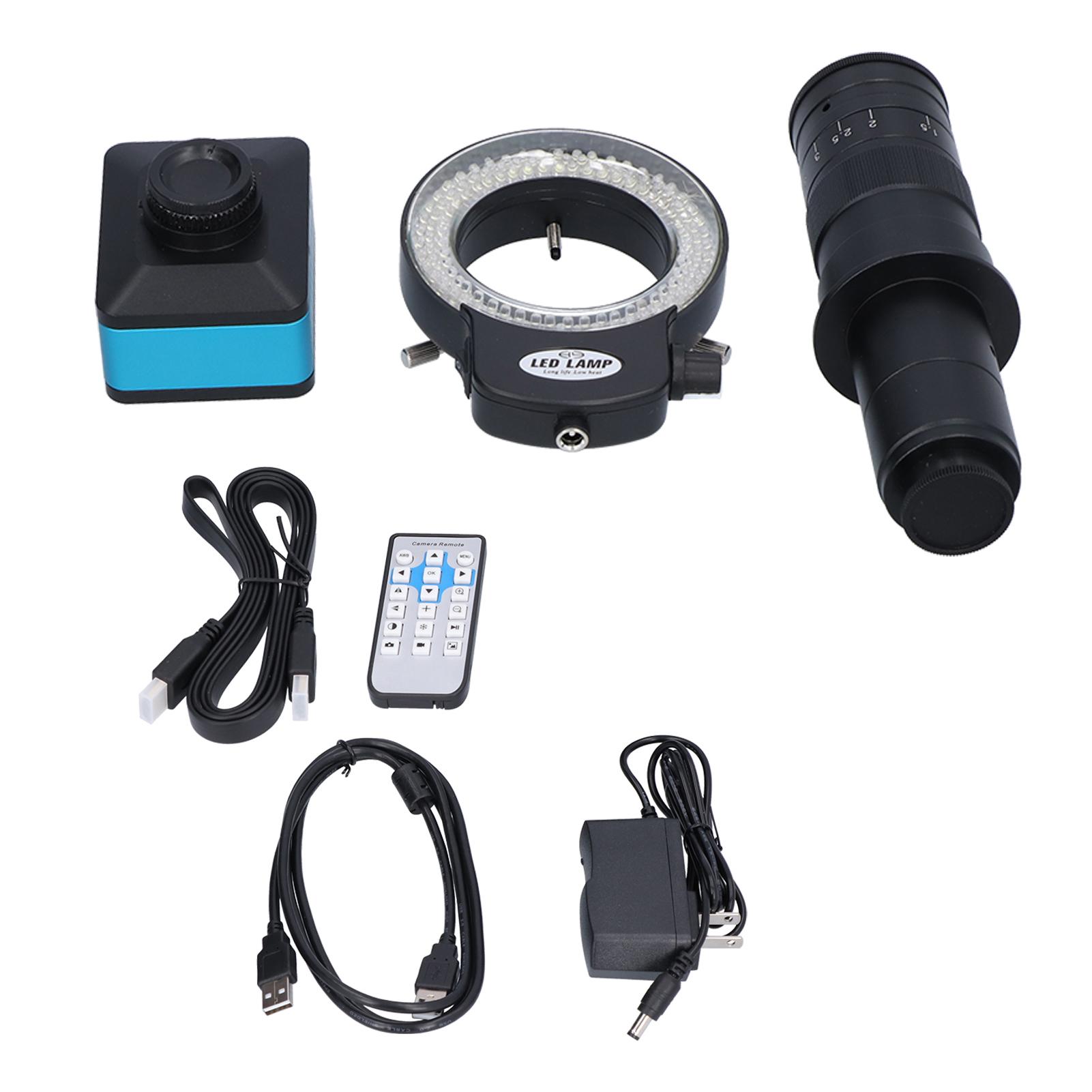 

4K 2K 12МП HD USB Камера Микроскопа 180X Объектив C-Mount 144LED Кольцевой Свет