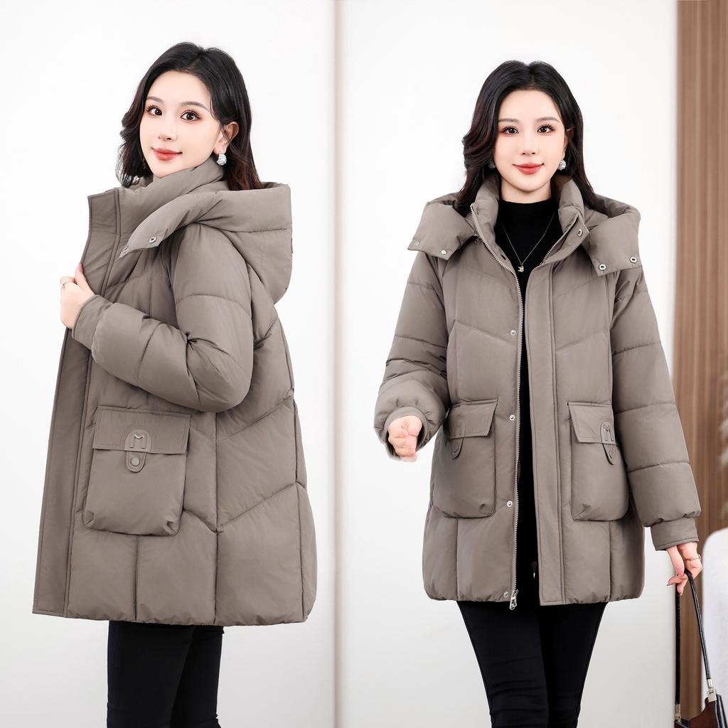 Winter New Down Cotton-padded Clothes Women's Medium and Long Thickened Warm Cotton-padded Clothes Fashionable Foreign Loose Cotton-padded Jacket