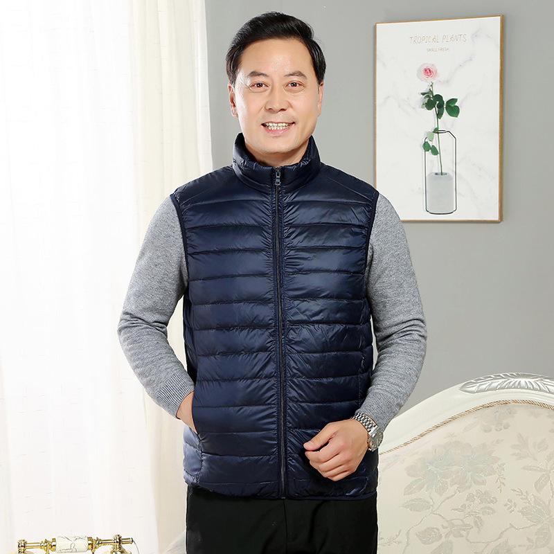 Herbst Winter Ärmellose Weste Herren Warm Leichte Pufferjacke Männliche Oberteile Oberbekleidung Weiße Entendaunen Jacke Weste