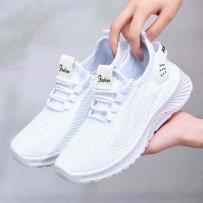 Sommer neue fliegende gewebte Damenschuhe Mode Sport Freizeitschuhe atmungsaktiv rutschfeste leichte verschleißfeste Damenschuhe Mutterschuhe