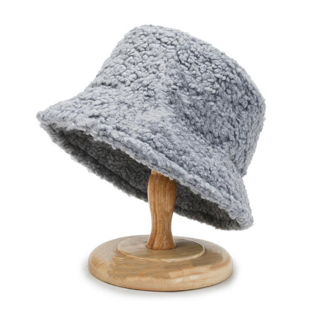 Lamb Wool Faux Female Hat Fur Warm Female Hat Faux Fur Winter Women's Bucket Hat Outdoor Sun Hat Lady Hat EMA