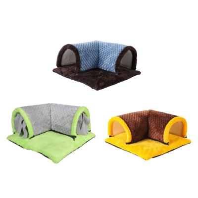 Soft Permeable Plush Pet Bed Small Animal Warm Bed House Cold Weather Cave for Small Pet Like Hamsters