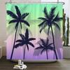 Beach Sunset Palm Trees Scenery 3D Printing Shower Curtain Polyester Waterproof Home Decor Curtain With Hooks Large Size 300X180
