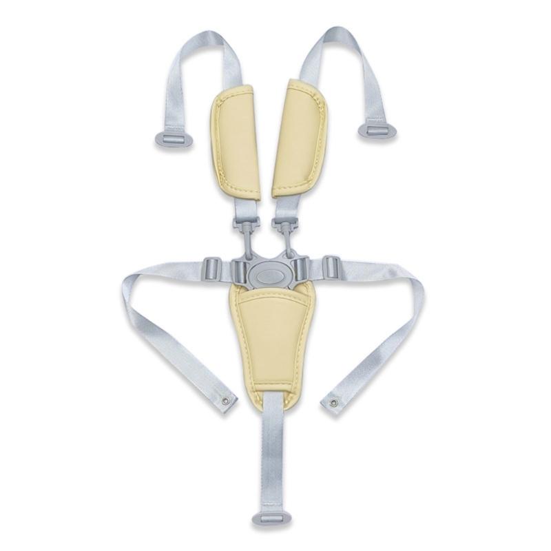 Universal 5 Point Infant Safety Belt Adjustable Length Highchair Strollers Harness Soft PU Crotch Support Nylon Straps