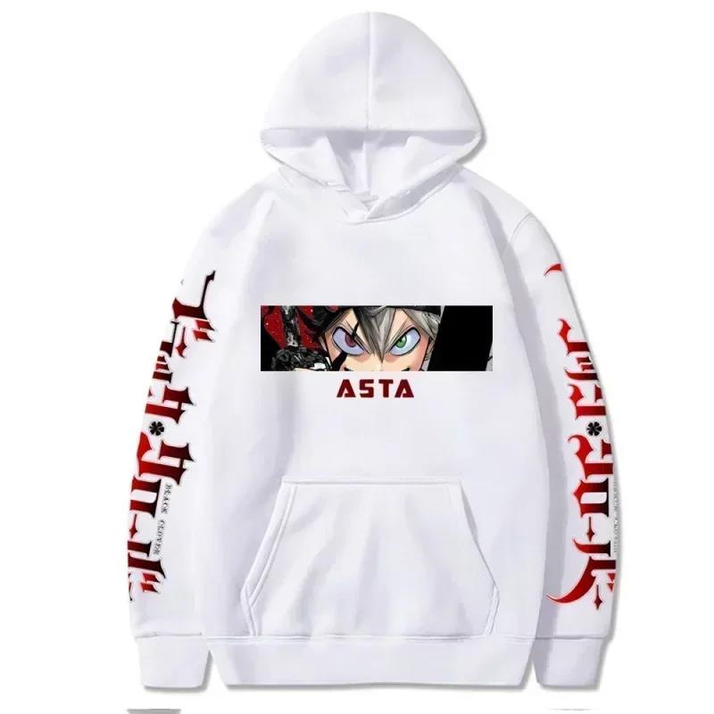 Japan Asta Anime Graphic Printed Hoodies Vintage Oversized Hooded Sweatshirt Long Sleeves Soft Cotton Hoodie Men Women Clothes