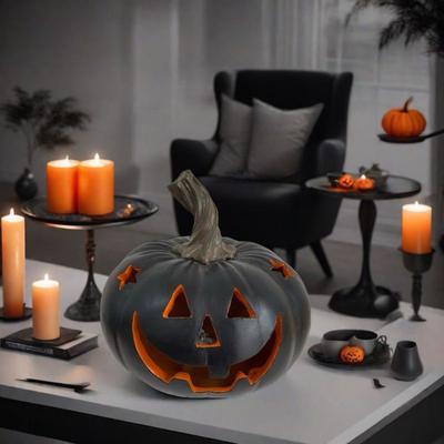 HalloweenPumpkinLanterns, Garden Banquet, Grassland Decorations, Self-Contained Ic Flash ResinPumpkinLanterns