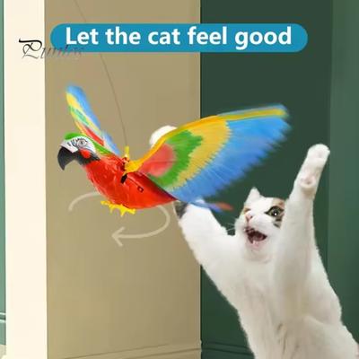 Simulační hračka pro kočku Bird Cat Elektrická závěsná hračka Létající orel/Papoušek Interaktivní dvířka Stropní houpací zvířátko Škádlecí hračka pro kočky v interiéru