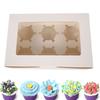 10Pcs Cupcake Boxes Cake Boxes with Clear Window 2/4/6 Holes Muffin Boxes for Holidays Weddings Birthdays Party Favors