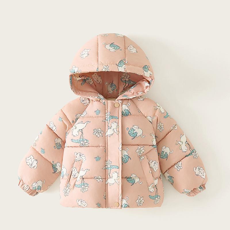 Mädchen Winter Dicke Kapuzenparkas Kinder Warme Jacke Baby Cartoon Kleinkind Oberbekleidung Kleidung 1-6 Jahre