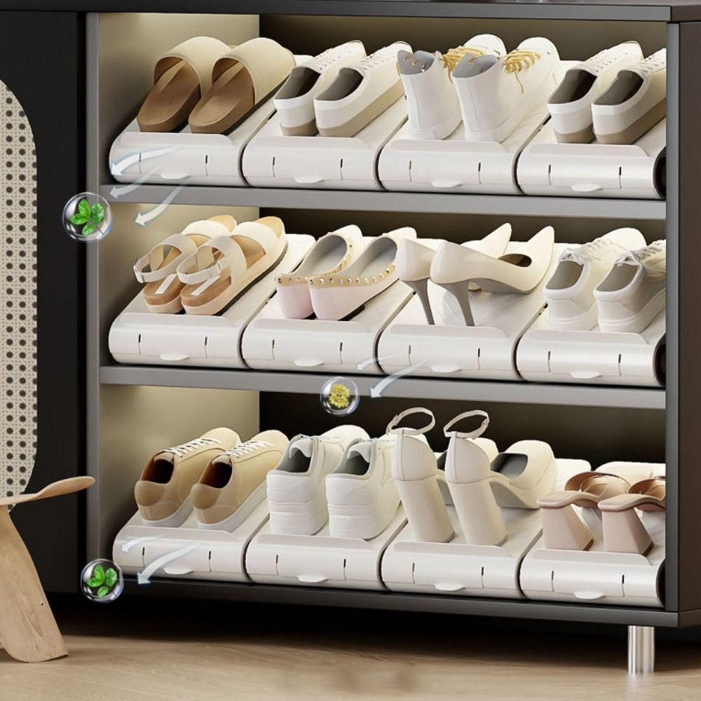 Double Layer Self-Aroma Shoe Rack Space Save Shoe Stacking Partitions  Sneaker