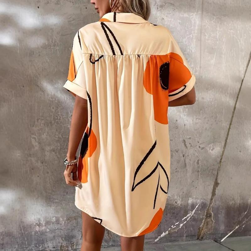 Women's Spring/summer Print Fashion Casual Shirt Dress