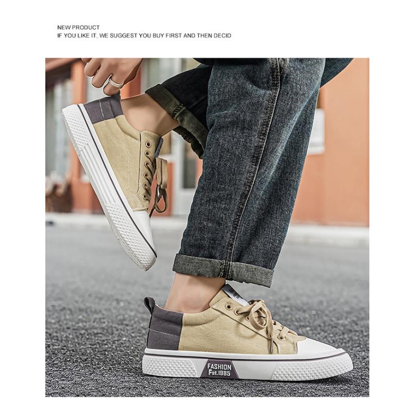 Mens Breathable Low Top Soft Sole Casual Canvas Sports Skateboarding Sneakers