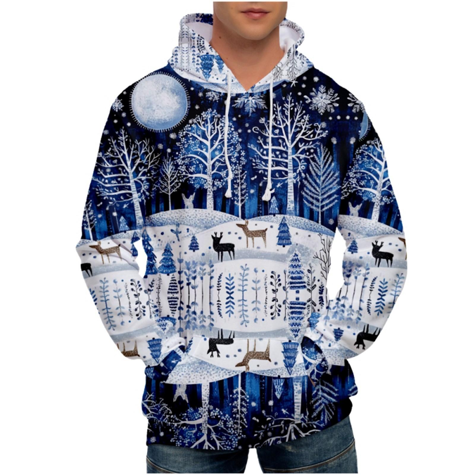 

Мужская свободная толстовка с капюшоном с принтом, мужская повседневная модная спортивная толстовка XL белый