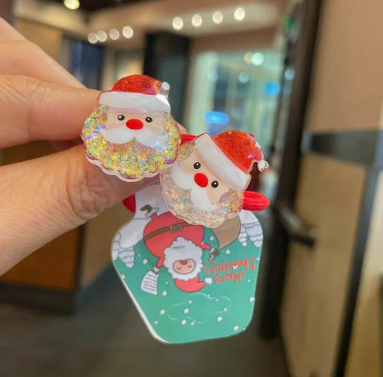 2021 Christmas Santa Claus Hair Ties & Headbands for Kids - Hair-Friendly Accessories
