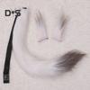 Fox Ears Tail Set Handmade Plush Animal Cosplay Props Realistic Design Role Play Halloween Party Accessories