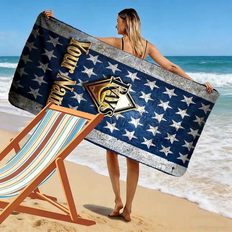 Name Custom Tampa Bay Rays Print Beach Towel, Large Soft Quick Dry Towel for Beach Camping Swimming