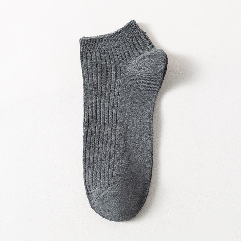 

Мужские весенне-летние носки-следки из чистого хлопка двойной вязки однотонные - Универсальные дышащие деловые/спортивные короткие носки FZ042 Double Needle Pure Cotton