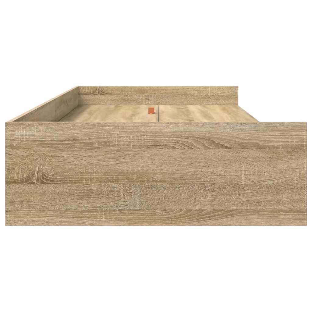 Bed Frame with Headboard Sonoma Oak 75 x 190 cm Wood Based Material