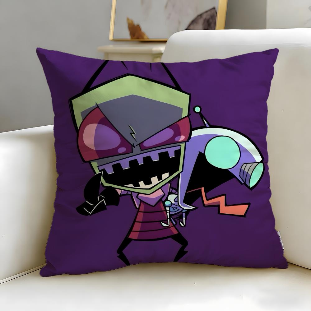 Classic Animated Series Invader Zim Cushion Cover Soft & Easy-Wash Pillow Case – Versatile for Couch, Bed, Travel and Office
