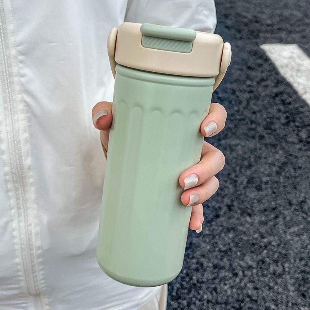 Insulation Or Cooling Stainless Steel Thermos Cup 500ml Straw Travel Cup  Sports
