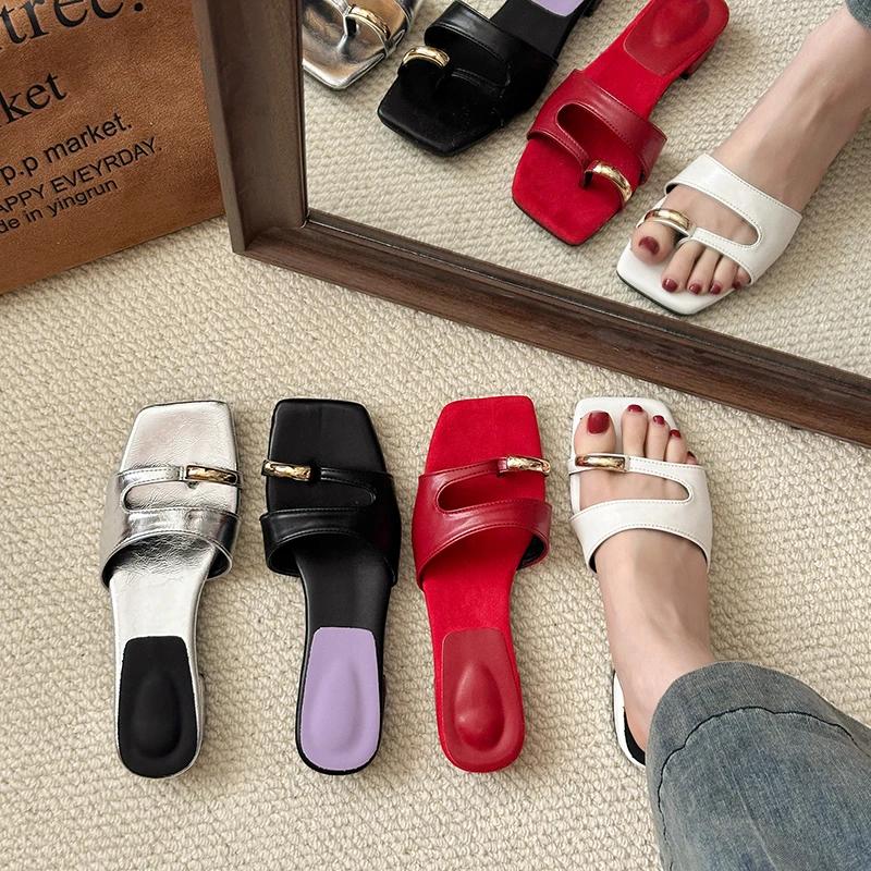 Fashion Red Women's Slippers 2025 Summer New Fashion Platform Roman Sandals Women Casual Beach Outdoor Slippers Women Flip Flops