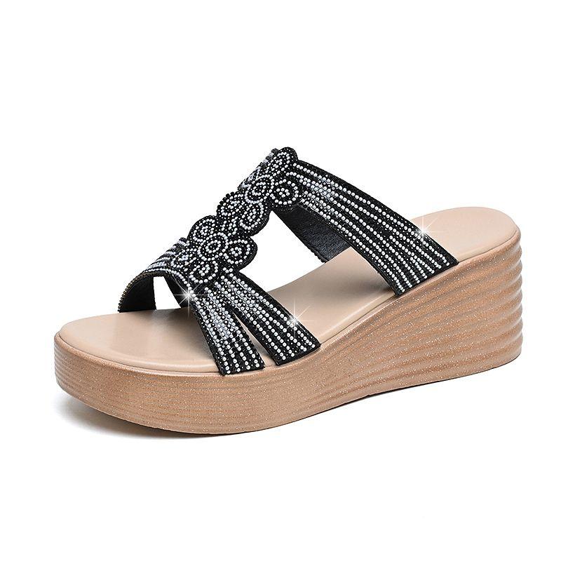 Fashion 2024 New Women Summer Comfort Breathable Sandals Platform Shoes Wedge High Heel Open Toes Fashion Beach Causal Sandal