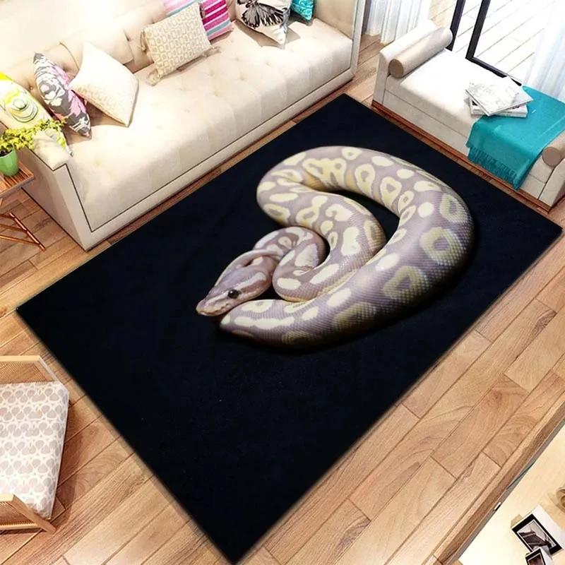Horrible Snake Pet Area Rug,Wild Animal Carpet for Living Room Bedroom Sofa Doormat Kitchen Decoration,Non-slip Floor Mat Gift