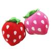 Dog Plush Squeaky Toy Cute Strawberry Fruit Shape Pet Plush Chew Toy for Teeth Grinding Relieve Boredom Pink