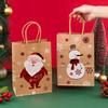 20/1PCS Christmas Kraft Paper Bags Santa Claus Snowman Candy Cookie Packaging Bag Gift Packaging Pouch Party Home Decor Supplies