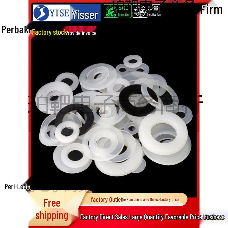 Nylon, Rubber, and Plastic Flat Insulating Washers (M2-M12) 2*4.5*0.6 (100 pcs) White