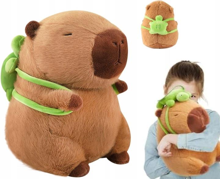 Capybara Plüschtier Schildkröten-Rucksack Capybara Puppe Kissen Meerschweinchen Puppe Geschenk Stoffpuppe