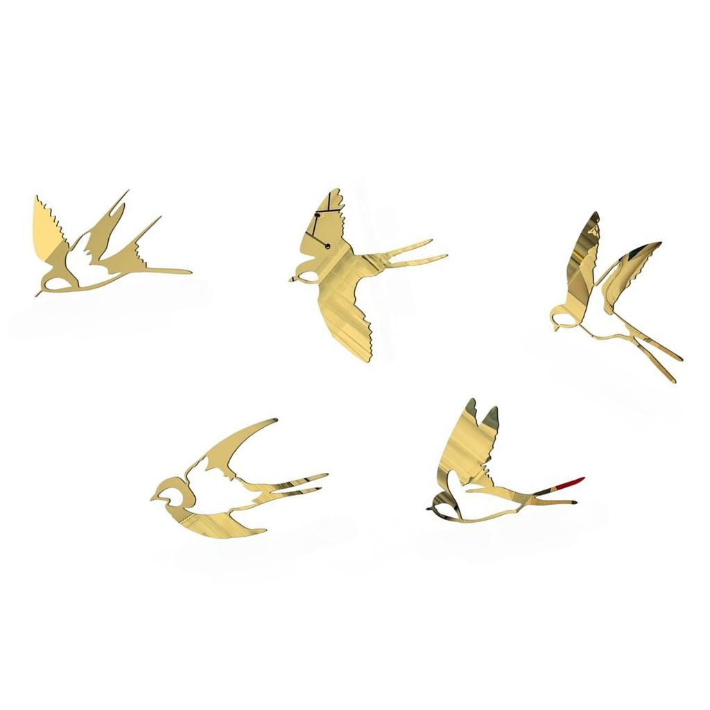 Acrylic Mirror Bird Wall Stickers Self Adhesive Mirror Wall Decor Removable for Living Room Bedroom Bathroom Decoration