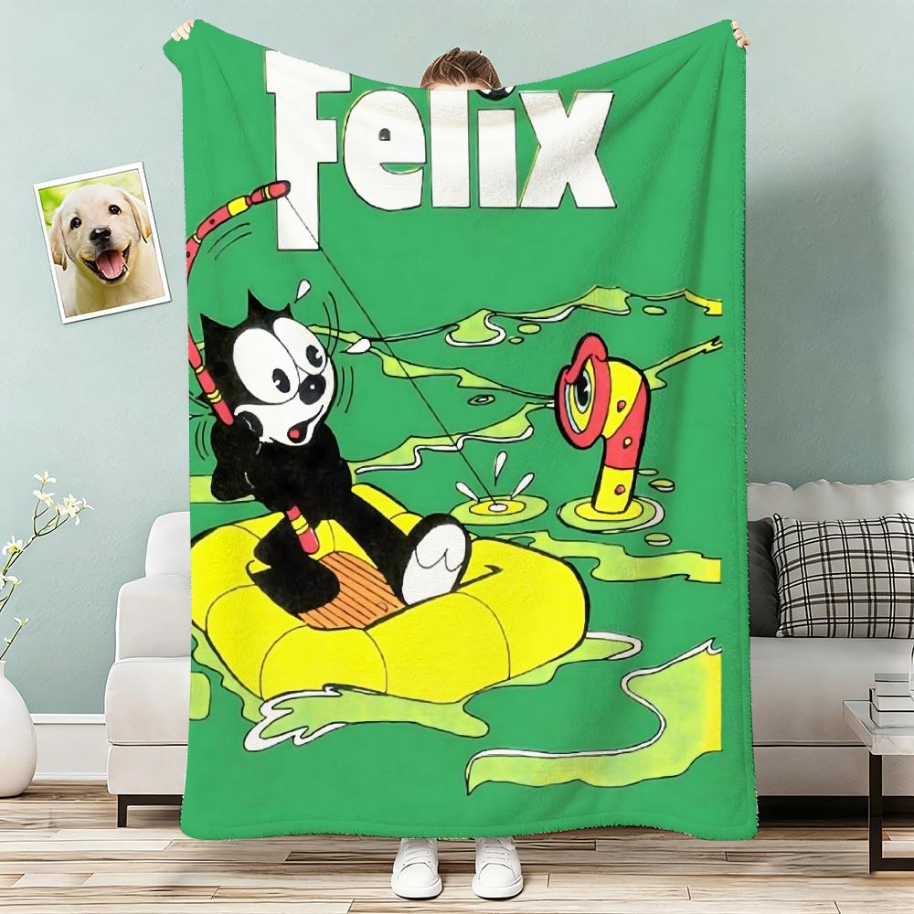 Felix The Cat Throw Lightweight 240G Flannel Blanket Soft Skin-Friendly For Summer Cooling