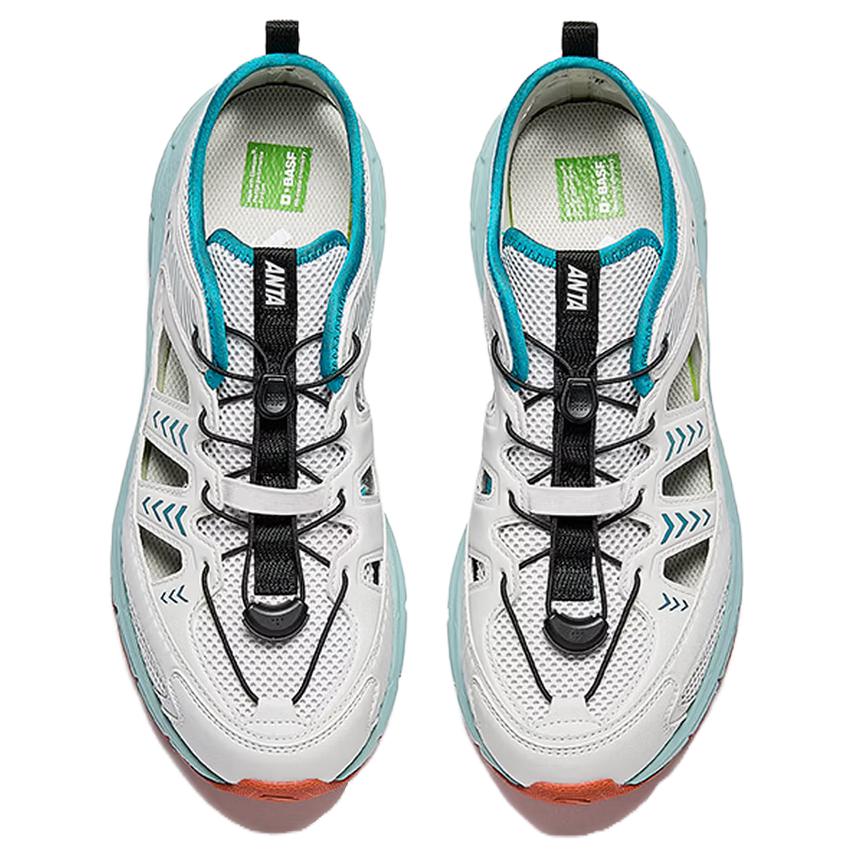 Anta Fabric Synthetic Leather Trendy Splicing Stitching Non-Slip Breathable River Shoes Men Shoes Gray Green 912626655-4
