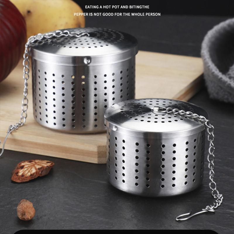 304 Stainless Steel Seasoning Barrel Bucket Effectively Tea Leaking Hot Pot Home Tea Strainers
