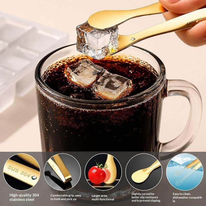 Sugar Cube Tongs Multi-Color Ice Clamp Stainless Steel Electroplated Ice Tongs Ice Clip For Bar Kitchen Sugar Cube Meal Clip