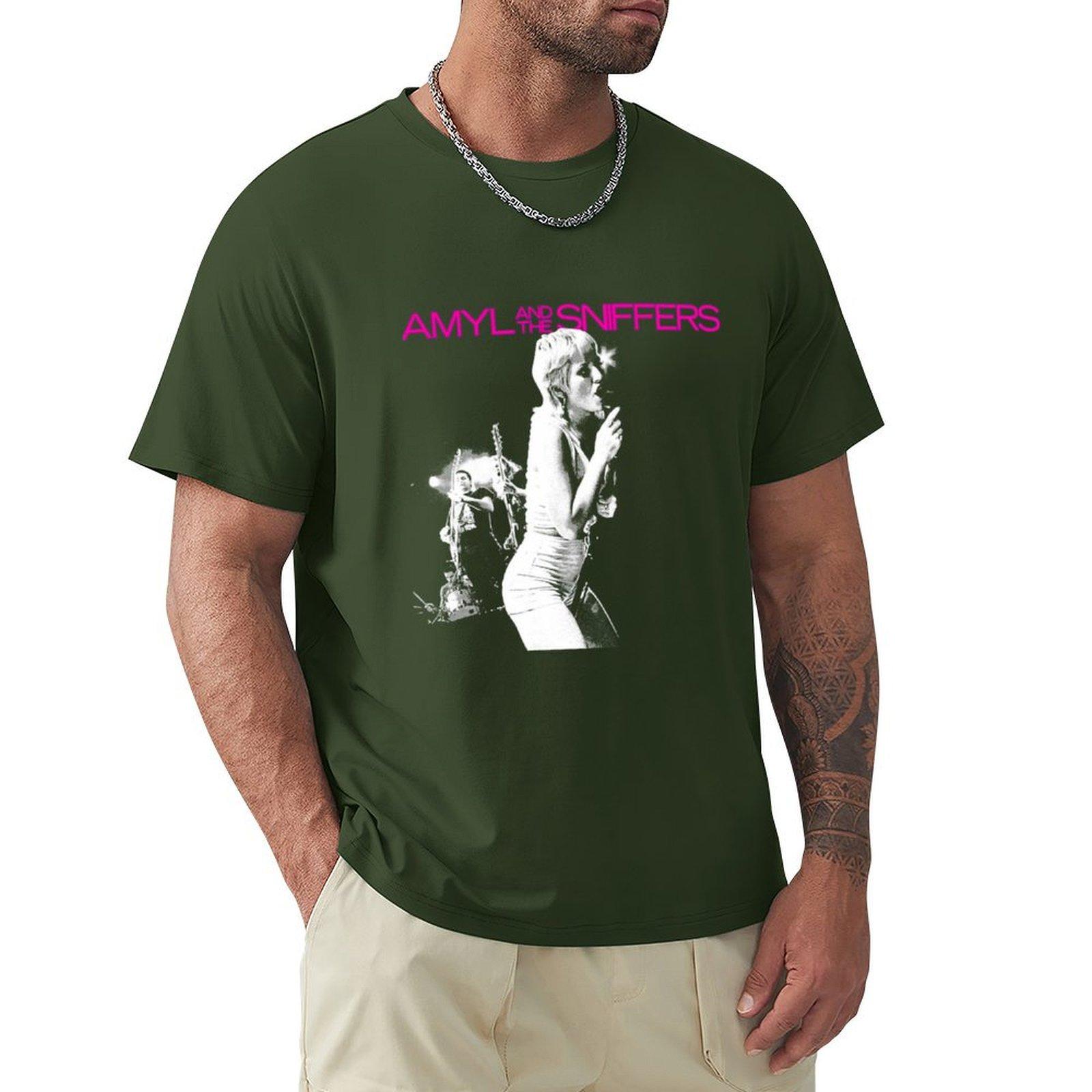 Amyl And The Sniffers T-Shirt Graphics Custom T Shirt Customs Anime Figures Mens T Shirts Pack M black