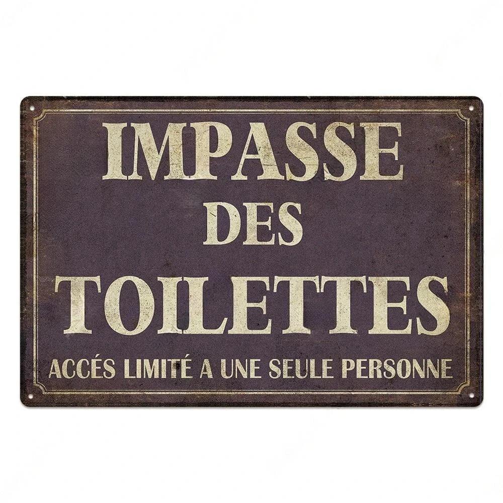 Vintage Funny WC Metal Sign Plaque - Lavatory Toilettes Design - Wall Art Perfect for Bar Club Bathroom Restroom Decoration