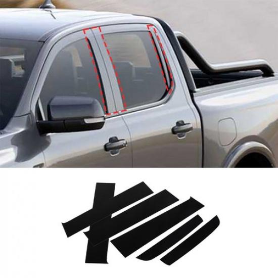 Glossy Black Window Center Pillar Trim Cover For Ford Ranger