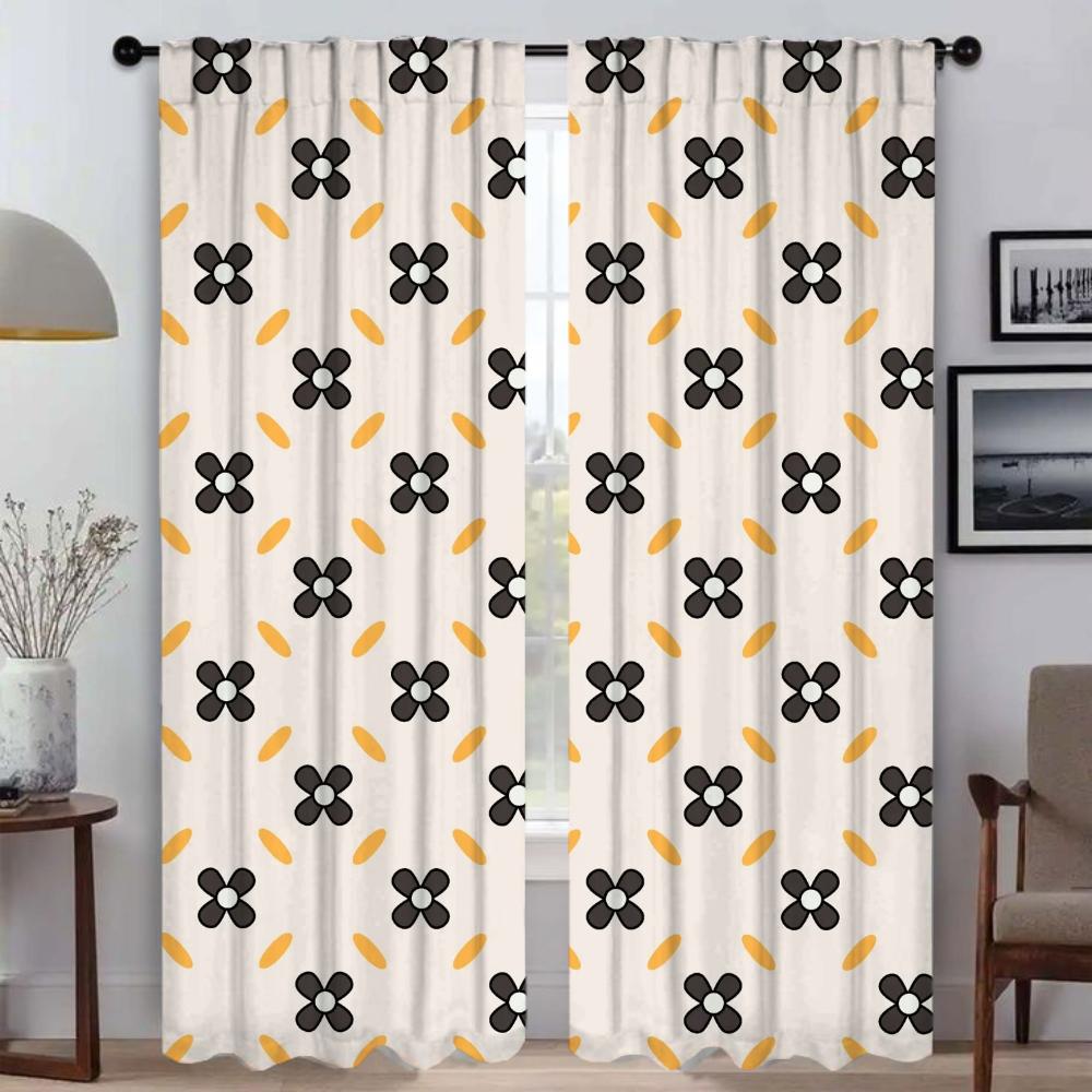 

Фирменный цветочный тюль для спальни, занавеска для комнаты, 2 панели, противомоскитные шторы, украшения на Хэллоуин, перегородки, жалюзи для дома W60xH90cmx2pcs-CL