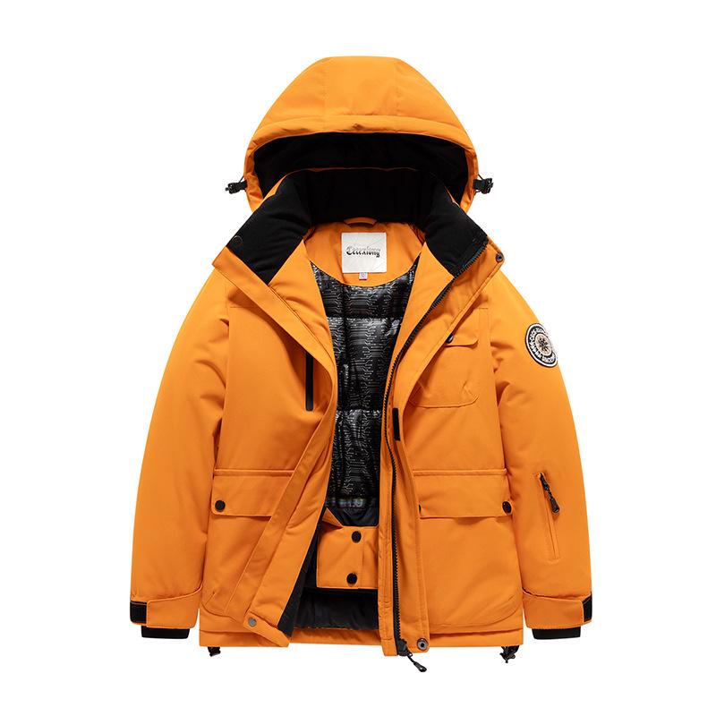 Conjunto de Fato de Esqui Infantil Impermeável e À Prova de Vento - Roupa de Inverno Quente e Moderna para Meninos e Meninas