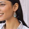 Genuine Blue Turquoise Oxidized Earrings Turquoise Dangle Earrings Sterling Silver Earrings for Women Bridesmaid Jewelry Unique Gift