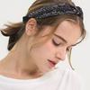 SORRY TOO MUCH LOVE Ribbon Bandana Gem Hairband_Black