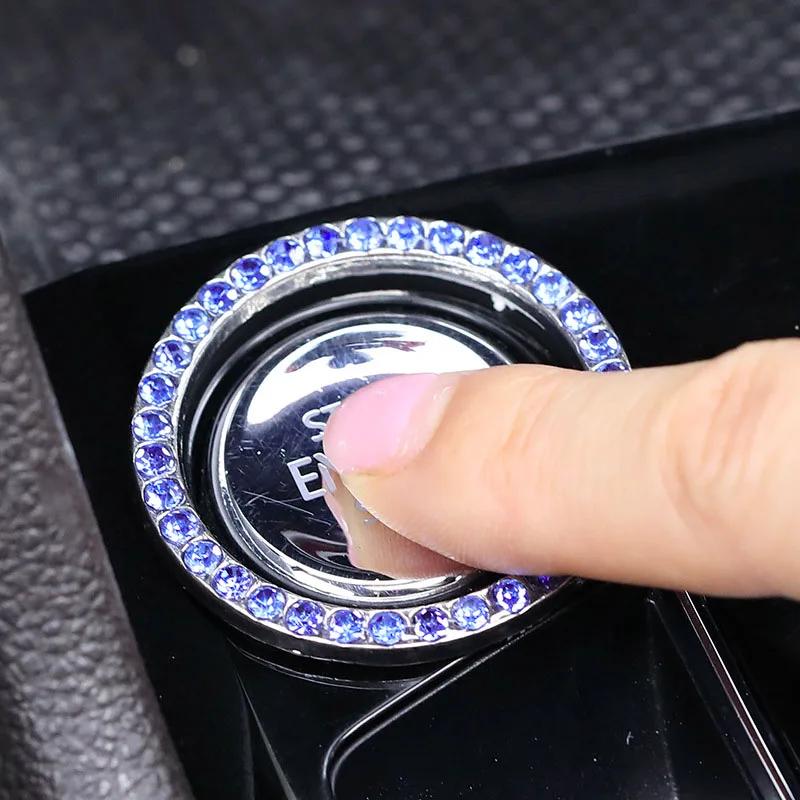 Car with Drill, One Key Start Ring, Circular Decoration, Engine Ignition Ring, Flashing Rhinestone Decoration Accessories